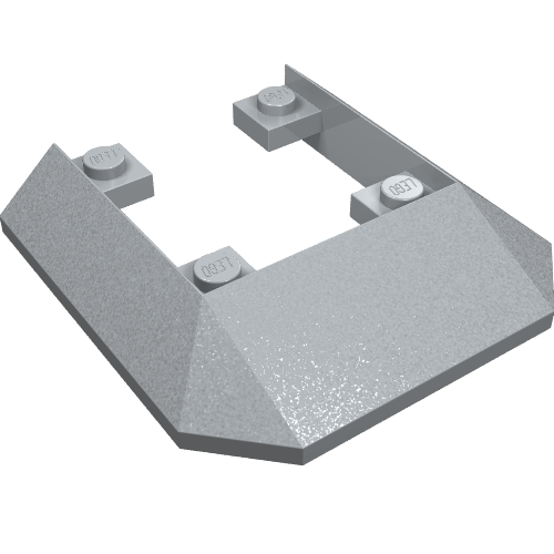 Lego Brick Wedged, Sloped 45° 6 x 6 Double / 33° [Train Roof End] / Light Bluish Gray