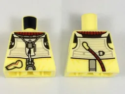 Torso SW Trandoshan Armor with Dark Red Collar and Hose on Back Pattern / Bright Light Yellow