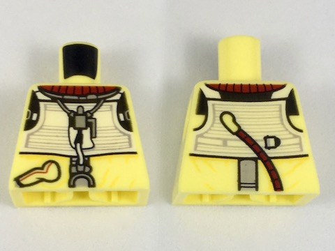 Lego Torso SW Trandoshan Armor with Dark Red Collar and Hose on Back Pattern