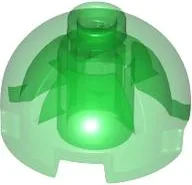 Brick, Round 2 x 2 Dome Top / Trans-Green