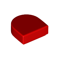 Lego Tile Round 1 x 1 Half Circle / Red