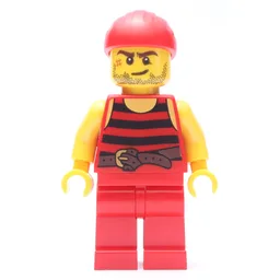 Pirate - Red Stripes, Red Legs, Red Bandana