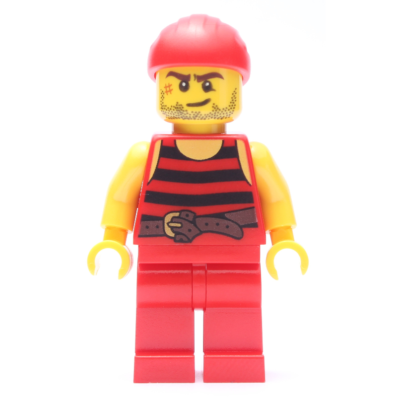 Lego Pirate - Red Stripes, Red Legs, Red Bandana