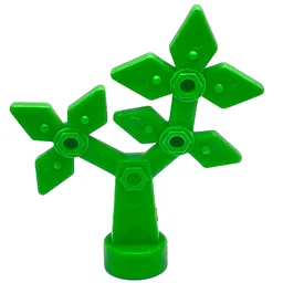 Duplo Flower, Faux Metal Bolts and Rivets Design, 8 Petals / Bright Green