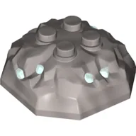 Rock 4 x 4 x 1 1/3, Top with Trans-Light Blue Crystals Pattern / Flat Silver