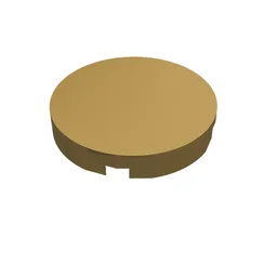 Tile Round 2 x 2 with Bottom Stud Holder / Pearl Gold