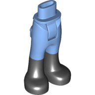 Lego Minidoll Hips and Trousers with Back Pockets and Black Boots Print [Thick Hinge] / Medium Blue