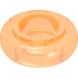 Clikits Bead, Ring, Thick Small with Hole / Trans-Flame Yellowish Orange