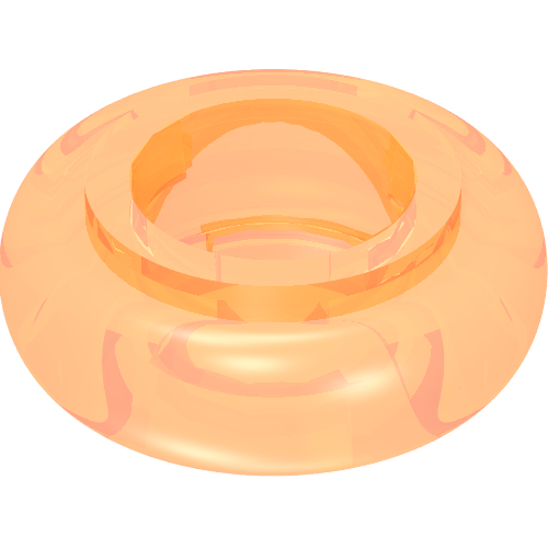 Lego Clikits Bead, Ring, Thick Small with Hole / Trans-Flame Yellowish Orange