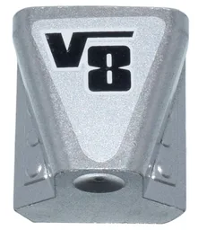 Vehicle, Air Scoop Engine Top 2 x 2 with Black 'V8' Pattern (Sticker) - Set 8656 / Metallic Silver