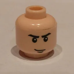 Minifig Head Colonel Hardy / Vern / Cavalry Soldier / Rebel Trooper, Eyebrows, White Pupils and Chin Dimple Print / Light Nougat