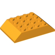 Lego Brick Sloped 45° 6 x 4 Double [aka Train Roof] / Bright Light Orange