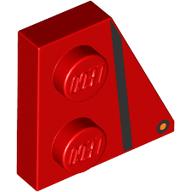 Lego Wedge Plate 2 x 2 Right with Black Stripe print