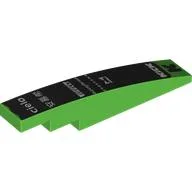 Brick Curved 1 x 6 with Black 'K', White Sponsors on Black Background Print / Bright Green
