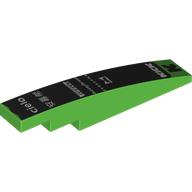 Lego Brick Curved 1 x 6 with Black 'K', White Sponsors on Black Background print