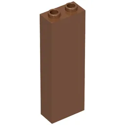 Brick 1 x 2 x 5 with Blocked Open Studs and Bottom Stud Holder with Asymmetric Ridges / Reddish Brown