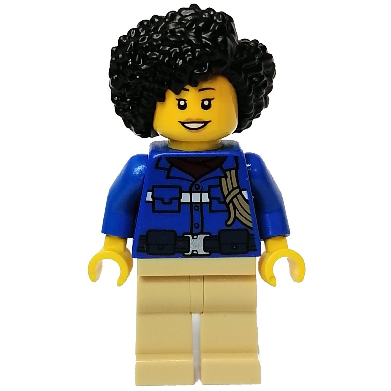 Lego Maya - Blue Torso, Tan Legs, Black Hair