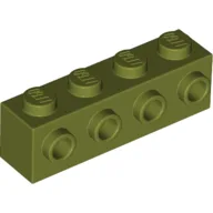 Brick Special 1 x 4 with 4 Studs on One Side / Olive Green