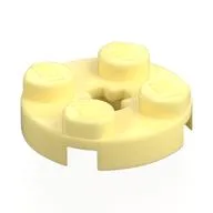 Plate Round 2 x 2 with Axle Hole Type 1 (+ Opening) / Bright Light Yellow