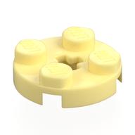Lego Plate Round 2 x 2 with Axle Hole Type 1 (+ Opening) / Bright Light Yellow