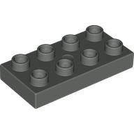 Lego Duplo Plate 2 x 4 / Dark Gray
