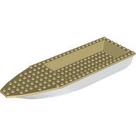 Lego Boat 28 x 8 with Tan Top [Complete Assembly] / White