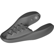 Lego Animal Body Part, Dinosaur, Raptor / Dilophosaurus Lower Jaw [Plain] / Dark Bluish Gray