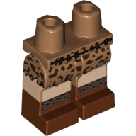 Lego Hips with Medium Nougat Legs and Reddish Brown Boots Pattern with Caveman Belt and Skirt, Light Nougat Knees Print