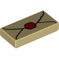 Lego Tile 1 x 2 with Letter, Red Seal print