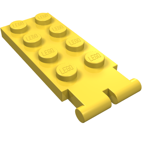 Lego Hinge Plate 2 x 4 - Male (Digger Bucket Holder) / Yellow