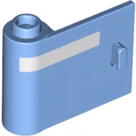 Door 1 x 3 x 2 Left - Open Between Top and Bottom Hinge with White Line Print / Medium Blue