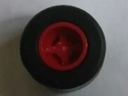 Wheel  8mm D. x 9mm for Slicks, Hole Notched for Wheels Holder Pin, Reinforced Back with Black Tire 14mm D. x 9mm Smooth Small Wide Slick (74967 / 30028) / Red