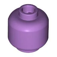 Minifig Head [Plain] [Vented Stud - 2 Holes] / Medium Lavender