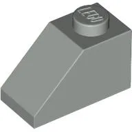 Brick Sloped 45° 2 x 1 with Bottom Pin / Light Gray
