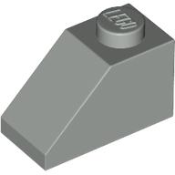Lego Brick Sloped 45° 2 x 1 with Bottom Pin / Light Gray