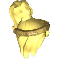 Hair High Ponytail with Pearl Gold Bandana Pattern / Bright Light Yellow