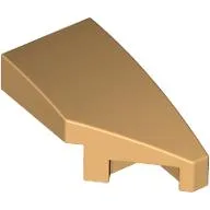 Brick Wedged, Curved 2 x 1 with Stud Notch Right / Warm Tan
