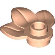 Lego Plant, Plate 1 x 1 Round with 3 Leaves / Light Nougat