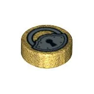 Tile Round 1 x 1 with Padlock Print