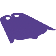 Lego Neckwear Cape, Pointed and Curved Bottom, 2 Top Holes, and Red Back / Dark Purple