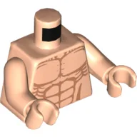 Torso, Bare Chest with Muscles Print, Light Nougat Arms and Hands / Light Nougat