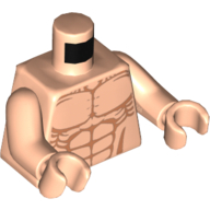Lego Torso Bare Chest with Muscles Print, Light Nougat Arms and Hands / Light Nougat