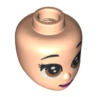 Minidoll Head, Reddish Brown Eyes, Magenta Lips / Light Nougat