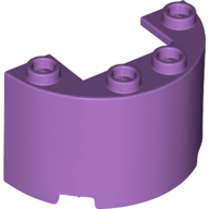 Lego Cylinder Half 2 x 4 x 2 with 1 x 2 Cutout / Medium Lavender