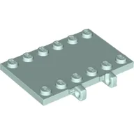 Hinge Plate 4 x 6 with Two 1 x 6 Studs and Recessed 2 x 6 Middle / Light Aqua