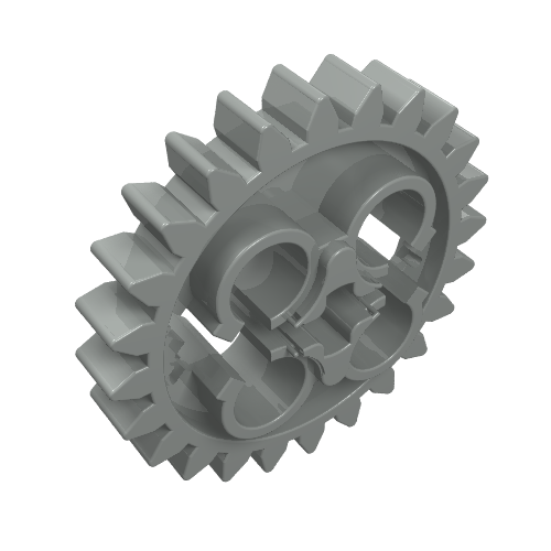 Lego Technic Gear 24 Tooth [Old Style - Three axle holes] / Light Gray