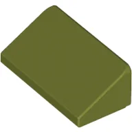 Brick Sloped 30° 1 x 2 x 2/3 / Olive Green