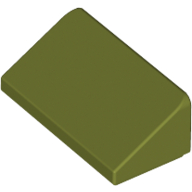Lego Brick Sloped 30° 1 x 2 x 2/3 / Olive Green
