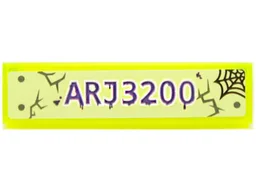 Tile 1 x 4 with 'ARJ3200', Spider Web, Cracks and Rivets Pattern (Sticker) - Set 70734 / Trans-Neon Green