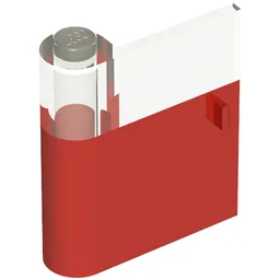 Door 1 x 3 x 3 Left with Window and Vertical Handle / Red
